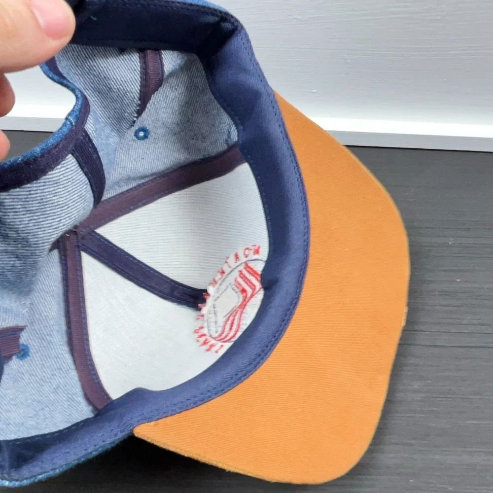 Vintage K Products Hat Cap‎ Trucker Snapback Denim Suede USA 90s Northwest Peaks